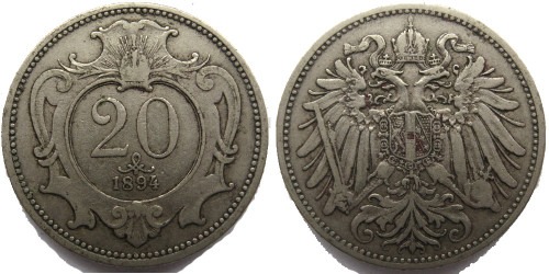 20 геллеров 1894 Австрия