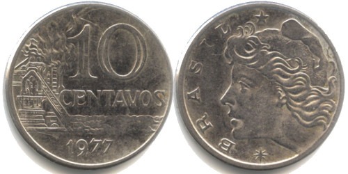 10 сентаво 1977 Бразилия