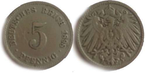 5 пфеннигов 1898 «F» Германская империя