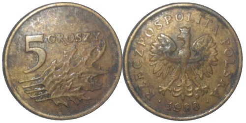 5 грошей 1998 Польша