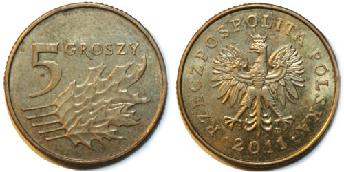 5 грошей 2011 Польша