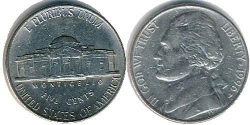 5 центов 1996 P США