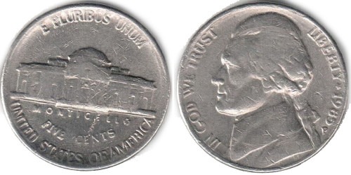 5 центов 1985 P США