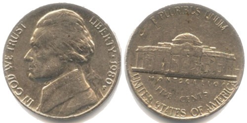 5 центов 1980 P США