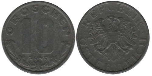 10 грошей 1949 Австрия