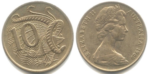 10 центов 1969 Австралия