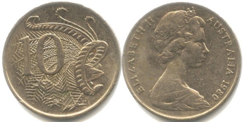 10 центов 1980 Австралия