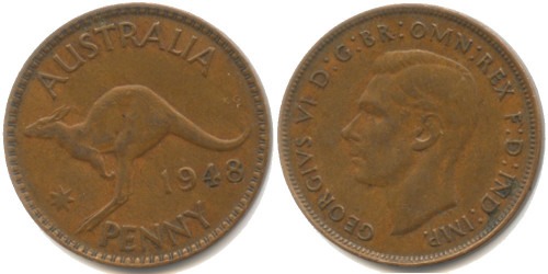 1 пенни 1948 Австралия
