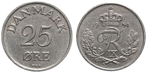 25 эре 1954 Дания