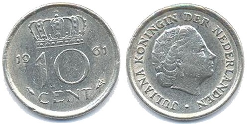 10 центов 1961 Нидерланды
