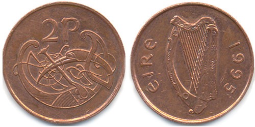 2 пенса 1995 Ирландия