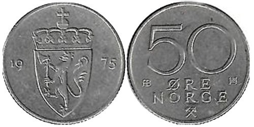 50 эре 1975 Норвегия