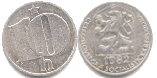 10 геллеров 1982 Чехословакии