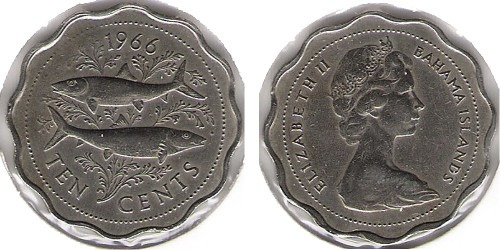 10 центов 1966 Багамские Острова
