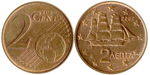 2 евроцента 2002 Греция