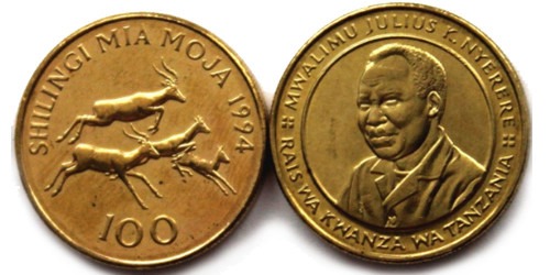 100 шиллингов 1994 Танзания