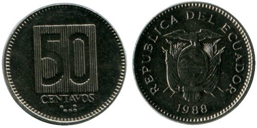50 сентаво 1988 Эквадор
