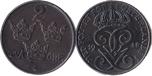 2 эре 1948 Швеция