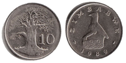 10 центов 1989 Зимбабве