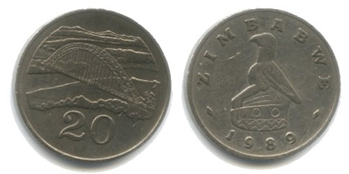 20 центов 1989 Зимбабве