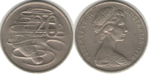 20 центов 1980 Австралия