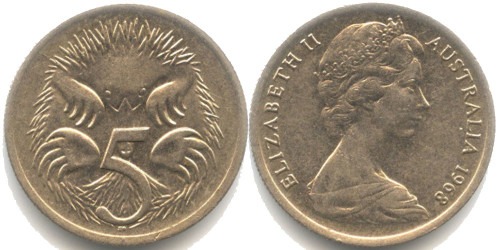 5 центов 1968 Австралия