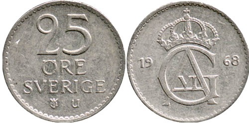 25 эре 1968 Швеция