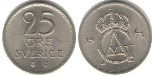 25 эре 1971 Швеция