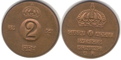 2 эре 1964 Швеция