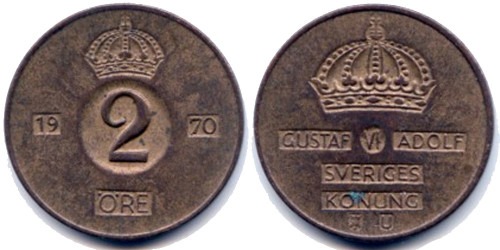 2 эре 1970 Швеция