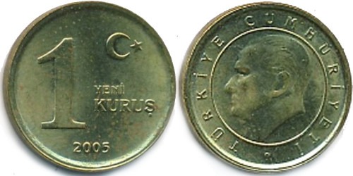 1 новый куруш 2005 Турция