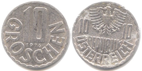10 грошей 1976 Австрия