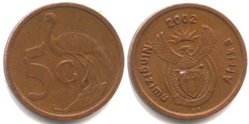 5 центов 2002 ЮАР