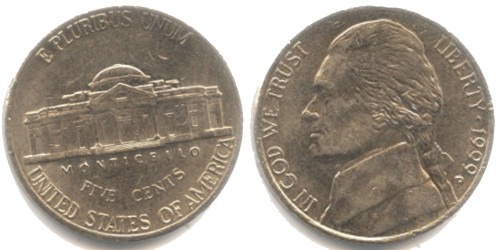 5 центов 1999 P США