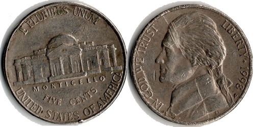 5 центов 1998 P США
