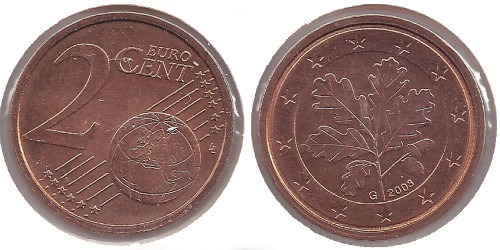 2 евроцента 2003 «G» Германия
