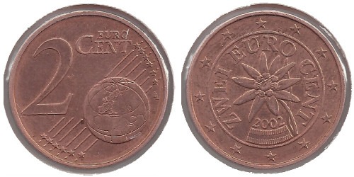 2 евроцента 2002 Австрия
