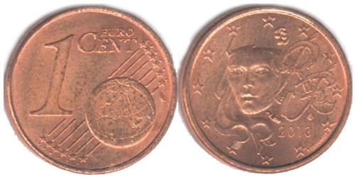 1 евроцент 2013 Франция