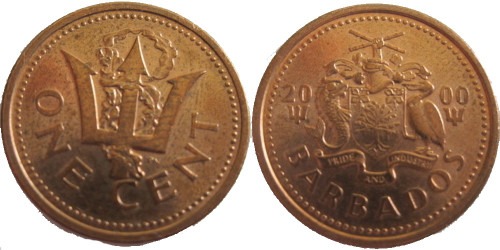 1 цент 2000 Барбадос