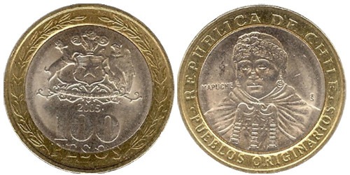 100 песо 2005 Чили