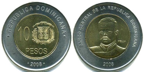 10 песо 2008 Доминикана