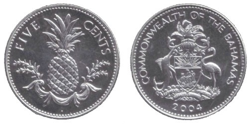 5 центов 2004 Багамские Острова