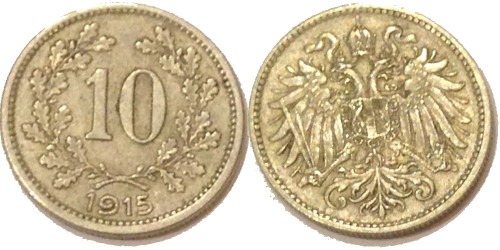 10 геллеров 1915 Австрия №1