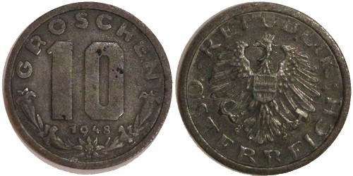 10 грошей 1948 Австрия №1