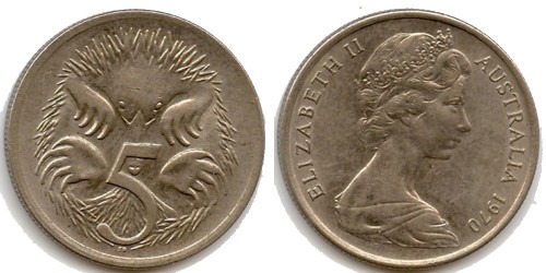 5 центов 1970 Австралия