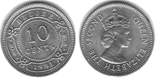 10 центов 1981 Белиз