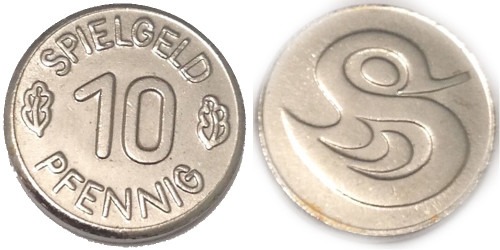 Игровой карточный жетон 10 пфеннингов — Spielgeld 10 Pfennig