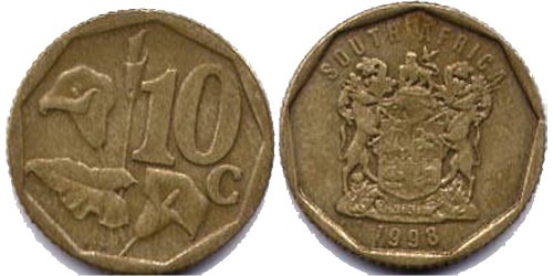 10 центов 1998 ЮАР