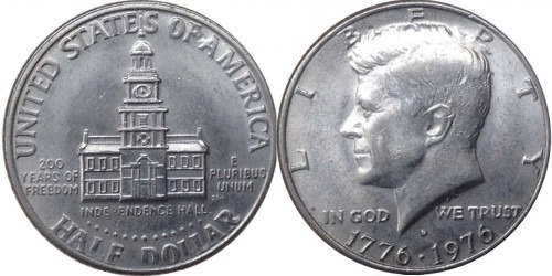 50 центов 1976 D США — 200 лет независимости США