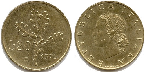 20 лир 1972 Италия